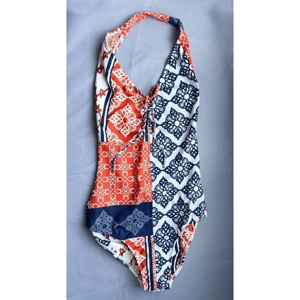 NEW Silvia Tcherassi One Piece Swimsuit in Navy and Rust Size XS